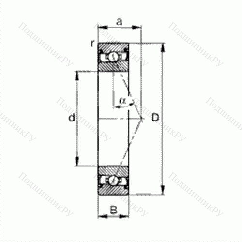 Подшипник шпиндельный HSS 71908-E-T-P 4S от производителя  FAG Подшипник шпиндельный HSS 71908-E-T-P 4S от производителя  FAG