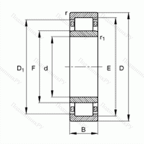 Подшипник роликовый радиальный NU 304-E-TVP 2 от производителя  FAG Подшипник роликовый радиальный NU 304-E-TVP 2 от производителя  FAG
