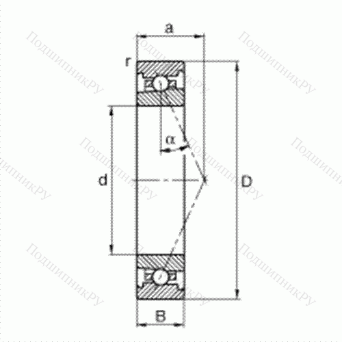 Подшипник шпиндельный HS 7002-E-T-P 4S от производителя  FAG Подшипник шпиндельный HS 7002-E-T-P 4S от производителя  FAG
