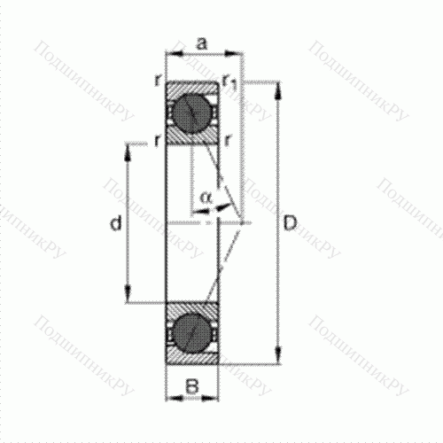 Подшипник шпиндельный HCB 7002-E-T-P 4S от производителя  FAG Подшипник шпиндельный HCB 7002-E-T-P 4S от производителя  FAG