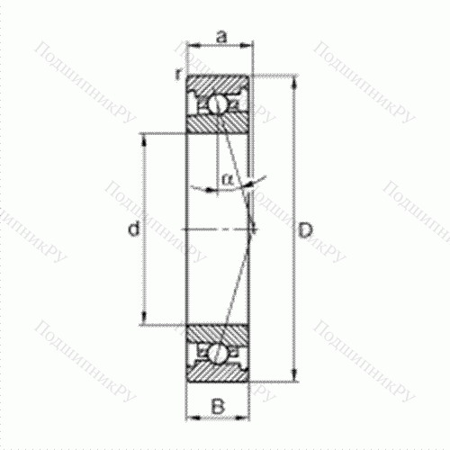 Подшипник шпиндельный HS 7002-C-T-P 4S от производителя  FAG Подшипник шпиндельный HS 7002-C-T-P 4S от производителя  FAG
