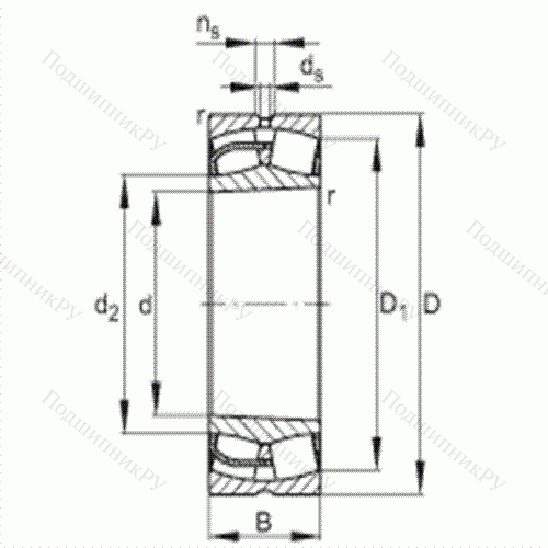 Подшипник роликовый самоустанавливающийся 24048-E 1-K 30 от производителя  FAG Подшипник роликовый самоустанавливающийся 24048-E 1-K 30 от производителя  FAG