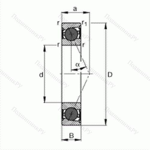 Подшипник шпиндельный HCB 71908-E-2RSD-T-P 4S от производителя  FAG Подшипник шпиндельный HCB 71908-E-2RSD-T-P 4S от производителя  FAG