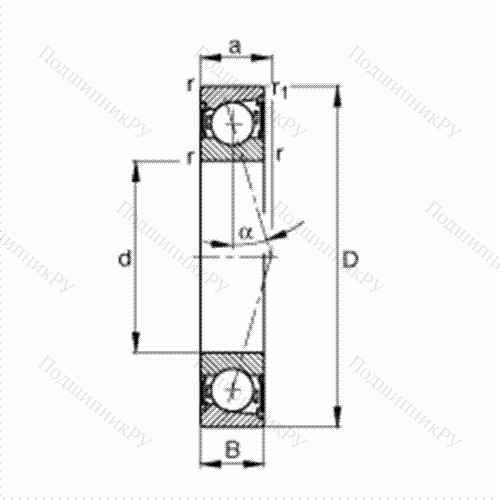Подшипник шпиндельный B 71905-C-2RSD-T-P 4S от производителя  FAG Подшипник шпиндельный B 71905-C-2RSD-T-P 4S от производителя  FAG