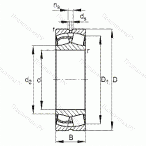 Подшипник роликовый самоустанавливающийся 24172-E 1 от производителя  FAG Подшипник роликовый самоустанавливающийся 24172-E 1 от производителя  FAG