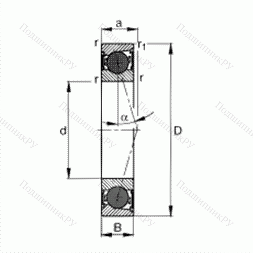 Подшипник шпиндельный HCB 71911-C-2RSD-T-P 4S от производителя  FAG Подшипник шпиндельный HCB 71911-C-2RSD-T-P 4S от производителя  FAG