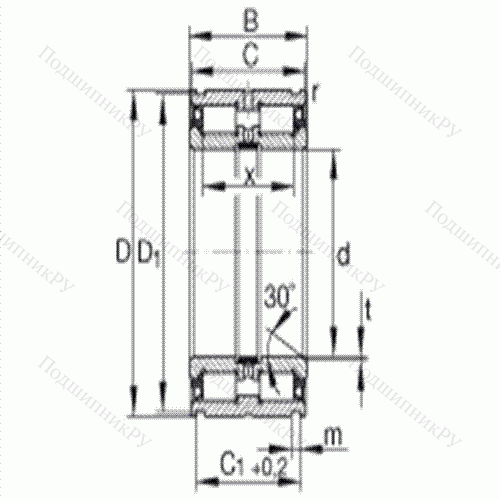 Подшипник роликовый радиальный SL 045028-PP от производителя  INA Подшипник роликовый радиальный SL 045028-PP от производителя  INA