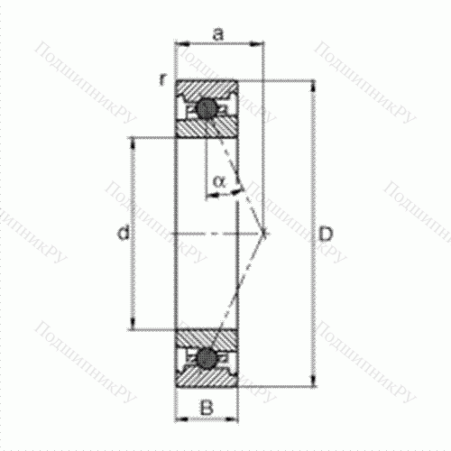 Подшипник шпиндельный HC 71911-E-T-P 4S от производителя  FAG Подшипник шпиндельный HC 71911-E-T-P 4S от производителя  FAG