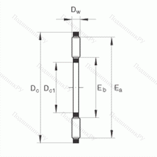 Подшипник роликовый упорный игольчатый TC 411 от производителя  INA Подшипник роликовый упорный игольчатый TC 411 от производителя  INA