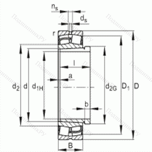 Подшипник роликовый самоустанавливающийся 24044-E 1-K 30 + AH 24044 от производителя  FAG Подшипник роликовый самоустанавливающийся 24044-E 1-K 30 + AH 24044 от производителя  FAG