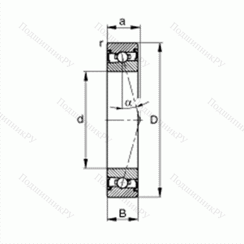 Подшипник шпиндельный HSS 71911-C-T-P 4S от производителя  FAG Подшипник шпиндельный HSS 71911-C-T-P 4S от производителя  FAG