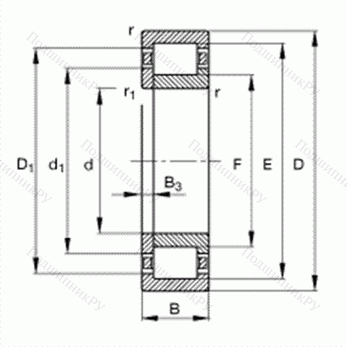 Подшипник роликовый радиальный NUP 308-E-TVP 2 от производителя  FAG Подшипник роликовый радиальный NUP 308-E-TVP 2 от производителя  FAG