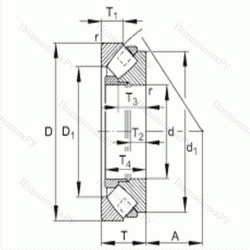 Подшипник роликовый упорно-радиальный сферический 293/750-E-MB от производителя  FAG Подшипник роликовый упорно-радиальный сферический 293/750-E-MB от производителя  FAG
