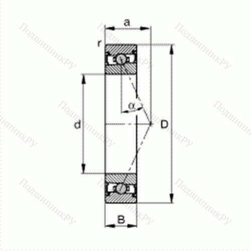 Подшипник шпиндельный HCS 71911-E-T-P 4S от производителя  FAG Подшипник шпиндельный HCS 71911-E-T-P 4S от производителя  FAG